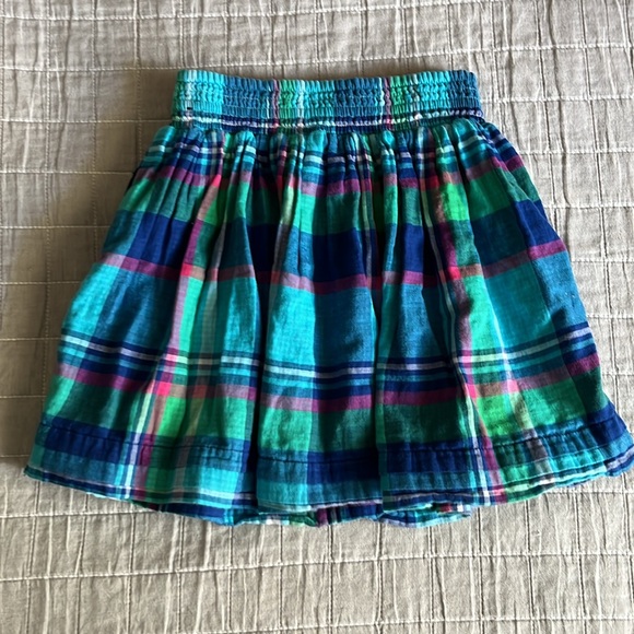 Abercrombie & Fitch pull on summer girl’s skirt; Medium, blue/green/pink plaid, - Picture 4 of 4